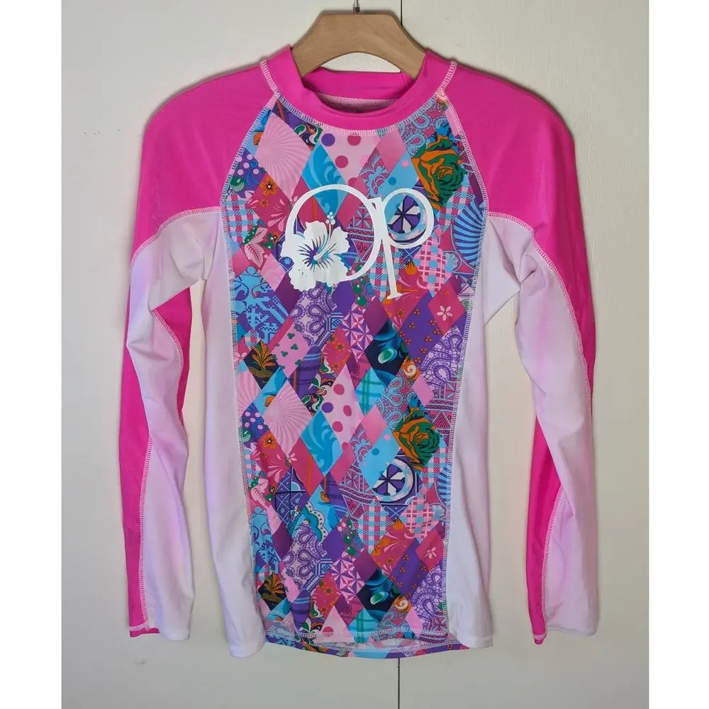 Ocean Pacific Girls Long Sleeve Swim Shirt XL